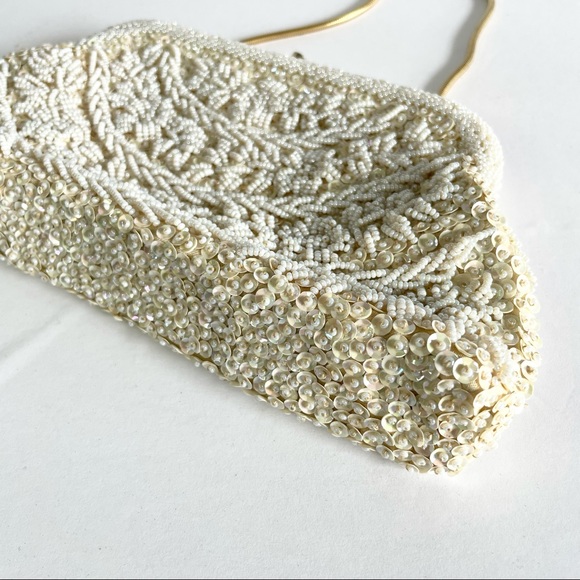 Vintage Handmade Beaded Kiss Lock Evening Hand Bag - Picture 5 of 15